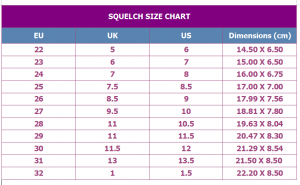 Squelch Sizing Chart